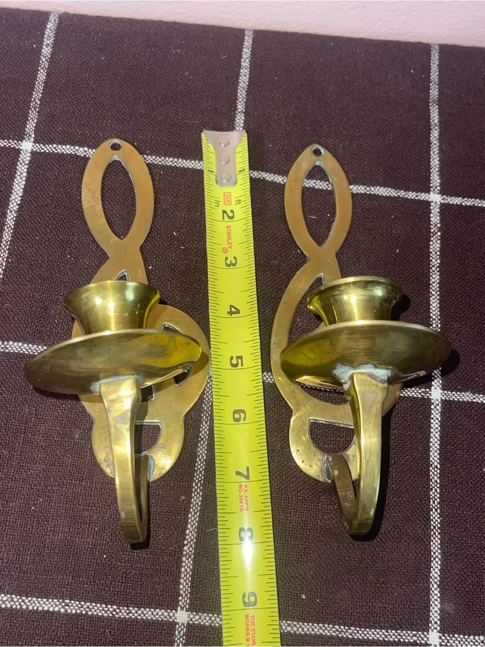 Vintage Olee Brass Music Note Wall Sconces – Pair – Made in India